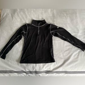 Descante mid-layer half-zip, Black with white trim, size 8.